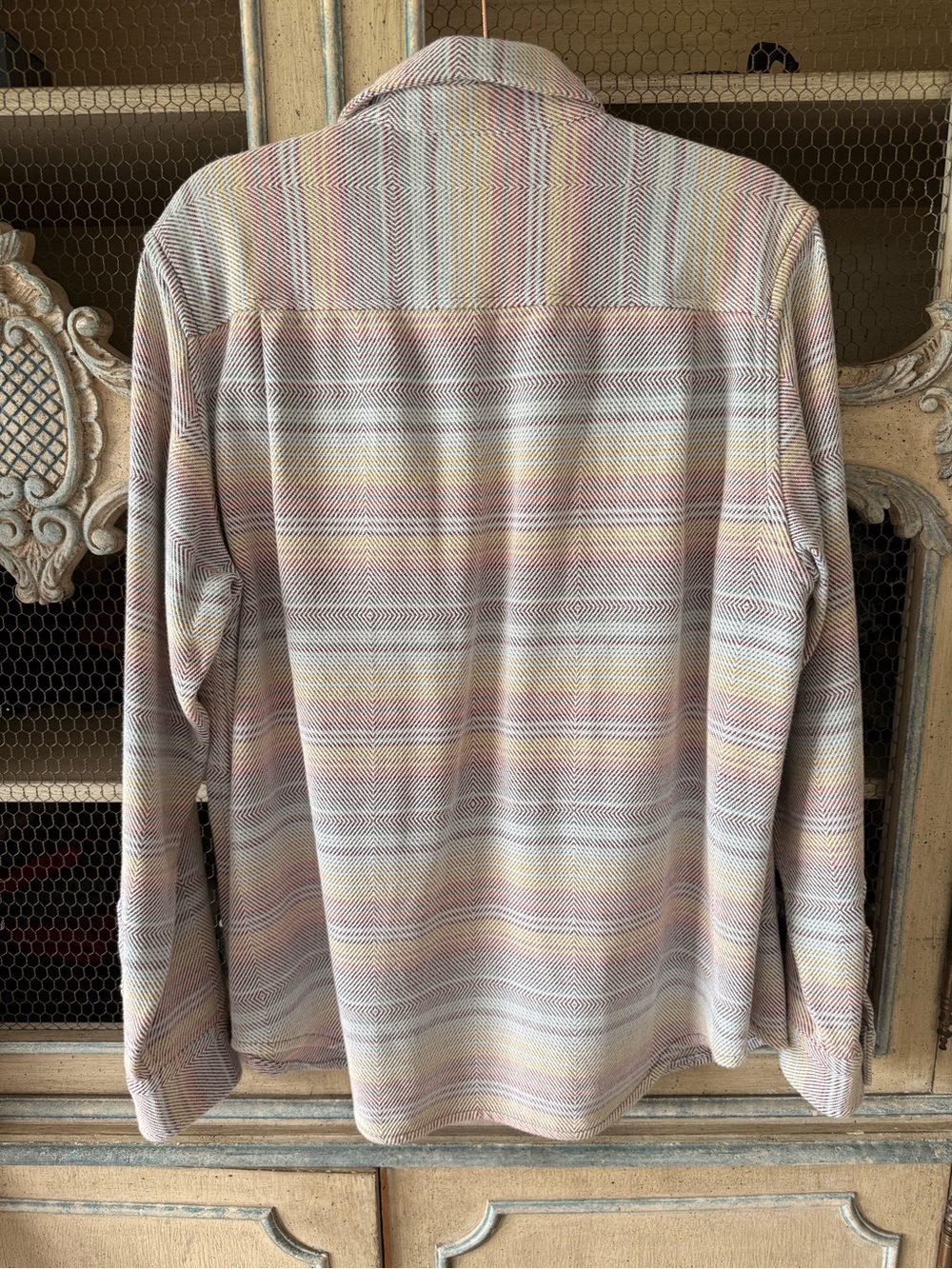 Outerknown Pastel Striped Button-Down Shirt - Pink, Cream, Blue - Picture 3 of 3